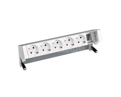 Блок розеточный настольный 5х2P+E 1 пустой мод. алюм. Simon 400 42605000-133