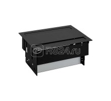 Блок розеточный врезной с крышкой двухсторон. и мет. вводом 8schuko черн. Simon 400 47404000-138