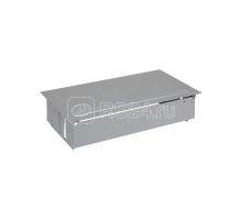 Блок розеточный врезной с крышкой и мет. вводом 3х2P+E 3 пустых мод. алюм. Simon 400 45603000-133