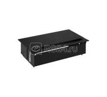 Блок розеточный врезной с крышкой ввод щетка 3х2P+E 2хUSB зарядное уст. 1 пустой мод. черн. Simon 400 44523000-138