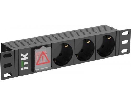 Блок розеток 3-м PDU немец. станд. LED 1U вх. С14 10 ITK PH12-3D3-P