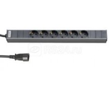 Блок розеток SHT19-6SH-2.5IEC горизонт. 6 розеток 10А IEC 320 C14 шнур 2.5м Hyperline 28055