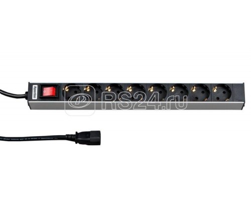 Блок розеток SHT19-8SH-S-2.5IEC 10А выкл. шнур 2.5м 19дюймов Hyperline 26417