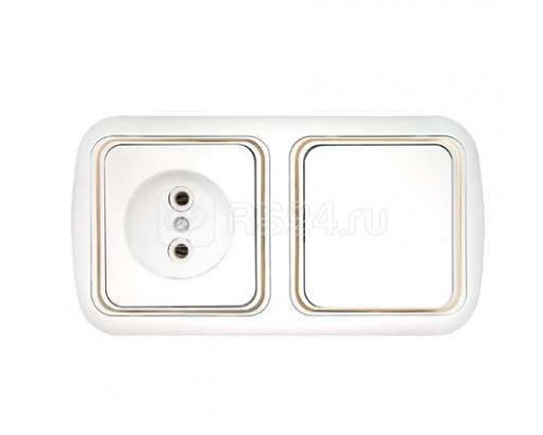 Блок СП (1-кл. выкл.+ роз.без заземл.) бел. БЕЛТИЗ В-РЦ-533