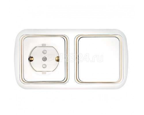 Блок СП (1-кл. выкл.+ роз.с заземл.) бел. БЕЛТИЗ В-РЦ-557