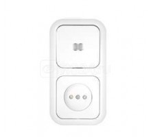 Блок СП (1-кл. выкл. с подсв.+ роз.без заземл.) бел. БЕЛТИЗ В-РЦ-677