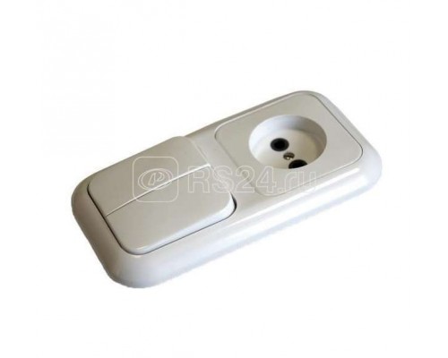 Блок СП (2-кл. выкл.+ роз. без заземл.) БелТИЗ БК-В2-Р-1-001