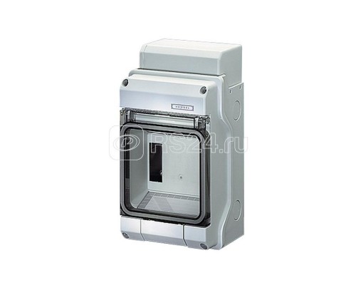Бокс на 4 модуля метр. отв. без клеммы PE+N с прозр. дверью PS IP65 KV 6104 сер. HENSEL 6100417