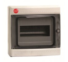 Бокс ОП IP65 8м сер/дым. двер. клемм. DKC 85708