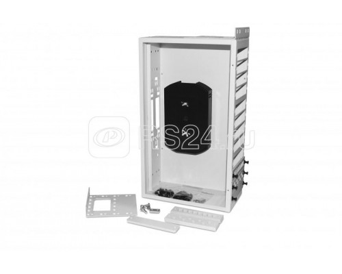Бокс оптический FO-19R-3U-12хSLT-W140H42-96UN-GY универс. 19дюйм от 8 до 96 портов (SC duplex LC ST FC) (со спайс. пласт. без пигтейлов. и прох. адапт.) 3U сер. Hyperline 250441
