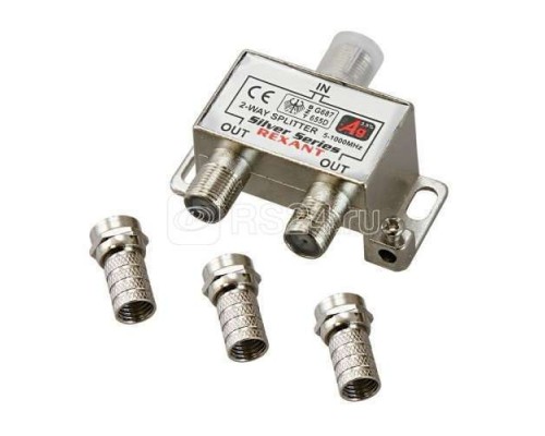 Делитель ТВ краб х2+3шт.F BOX 5-1000 МГц Silver Rexant 05-6101