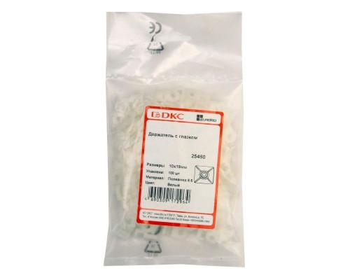 Держатель для хомутов d10-19 бел. с глаз. (уп.100шт) DKC 25460