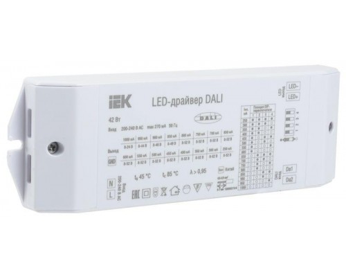 Драйвер LED DALI 42Вт 250-1000мА 8-52В ИЭК LPS14-01-042-1000