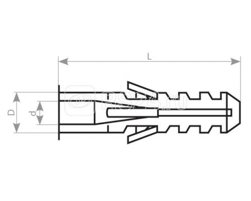 Дюбель 6.0х30 (уп.100шт) FEN-06C Hyperline 17039