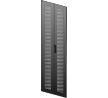 Дверь перфорированная двустворч. для шкафа LINEA N 28U 600мм черн. ITK LN05-28U6X-D2P