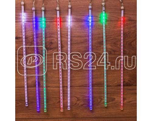 Электроукрашение Тающая сосулька 8х30LED 0.5м 220В IP44 мульти.; черн. провод NEON-NIGHT 256-319-6