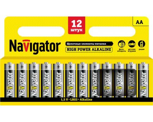 Элемент питания алкалиновый 94 782 NBT-NE-LR6-BP12 (блист.12шт) Navigator 94782