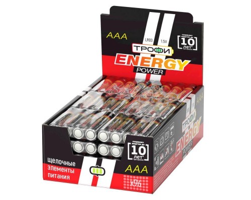 Элемент питания алкалиновый LR03-4S promo-box (уп.4шт) Трофи Б0017349