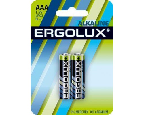 Элемент питания алкалиновый LR03 BL-2 1.5В Alkaline (блист.2шт) Ergolux 11743