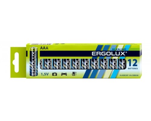 Элемент питания алкалиновый LR03 BP-12 LR03 BP-12 1.5В Alkaline (уп.12шт) Ergolux 11745