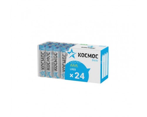 Элемент питания алкалиновый LR03 пласт. бокс (уп.24шт) Космос KOCLR03_24BOX