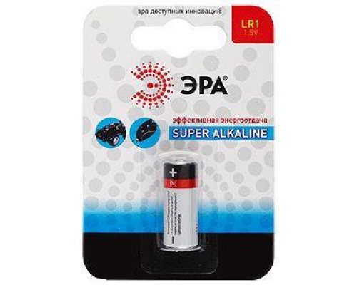 Элемент питания алкалиновый LR1-1BL (блист. 1шт) ЭРА C0045625