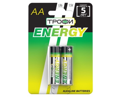 Элемент питания алкалиновый LR6-2BL ECO (блист.2шт) Трофи Б0017045