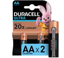 Элемент питания алкалиновый LR6-2BL Ultra (блист.2шт) Duracell Б0038759