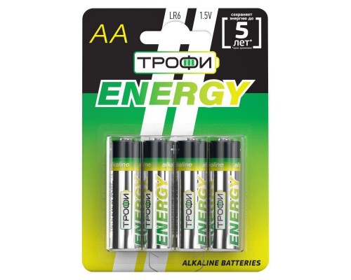 Элемент питания алкалиновый LR6-4BL ECO (блист.4шт) Трофи Б0017046