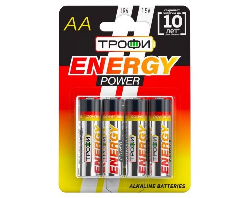 Элемент питания алкалиновый LR6-4BL (блист.4шт) Трофи C0034657