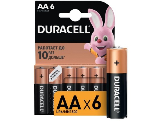 Элемент питания алкалиновый LR6-6BL BASIC (блист.6шт) Duracell Б0014859