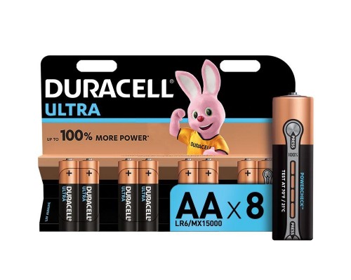 Элемент питания алкалиновый LR6-8BL Ultra (блист.8шт) Duracell Б0038763