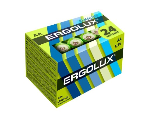 Элемент питания алкалиновый LR6 Alkaline BP-24 (уп.24шт) NEW Ergolux 14212