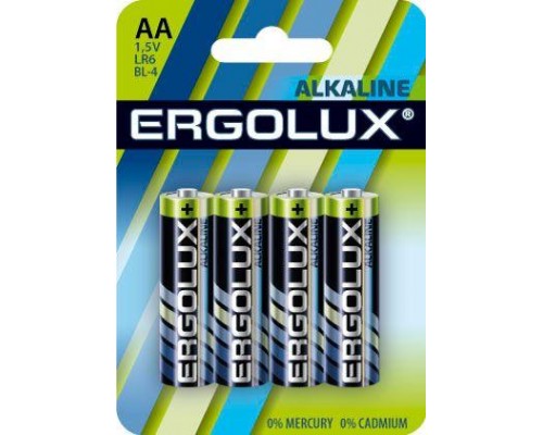 Элемент питания алкалиновый LR6 BL-4 LR6 BL-4 1.5В Alkaline (блист.4шт) Ergolux 11748