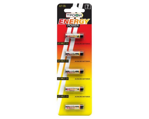 Элемент питания алкалиновый для пультов сигнализаций A27-5BL (блист.5шт) Трофи C0034939