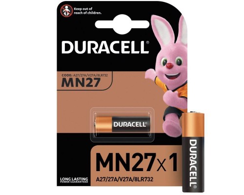 Элемент питания алкалиновый для пультов сигнализаций LR MN 27/A27 BP-1 (блист.1шт) Duracell A0000027