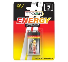 Элемент питания алкалиновый крона 6LR61-1BL (блист. 1шт) Трофи C0034928