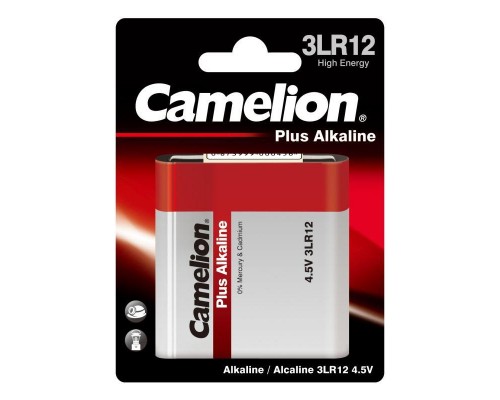 Элемент питания алкалиновый квадрат 3LR12 Plus Alkaline (батарейка 4.5В) (блист.1шт) Camelion 1656