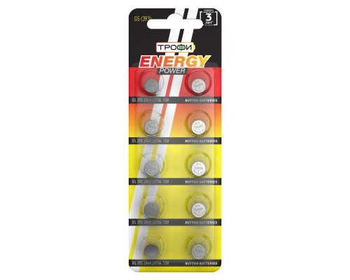 Элемент питания алкалиновый таблетка G5 (393) LR754 LR48 (блист.10шт) Трофи C0035053