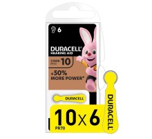 Элемент питания для слуховых аппаратов ZA10-6BL (блист.6шт) Duracell Б0039179