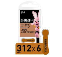 Элемент питания для слуховых аппаратов ZA312-6BL (блист.6шт) Duracell Б0039181