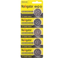 Элемент питания литиевый 94 781 NBT-CR2430-BP5 (блист.5шт) Navigator 94781