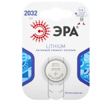 Элемент питания литиевый CR2032-1BL (блист. 1шт) ЭРА C0038448