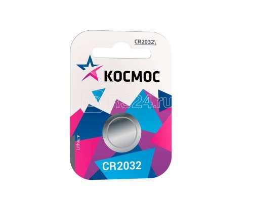 Элемент питания литиевый CR 2032 1хBL (блист.1шт) Космос KOC20321BL