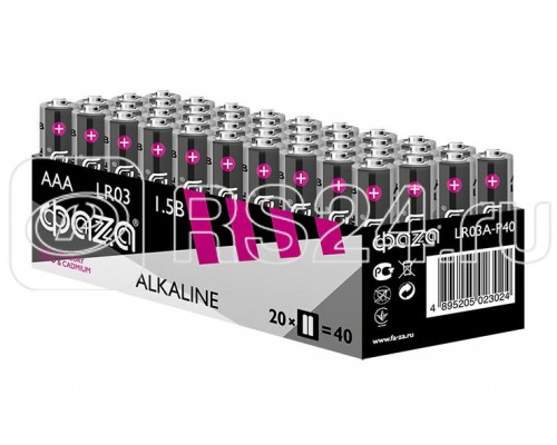 Элемент питания щелочной LR03 Alkaline Pack-40 (уп.40шт) ФАZА 5023024