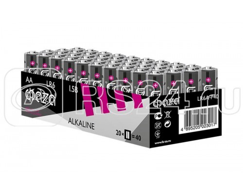 Элемент питания щелочной LR6 Alkaline Pack-40 (уп.40шт) ФАZА 5023017