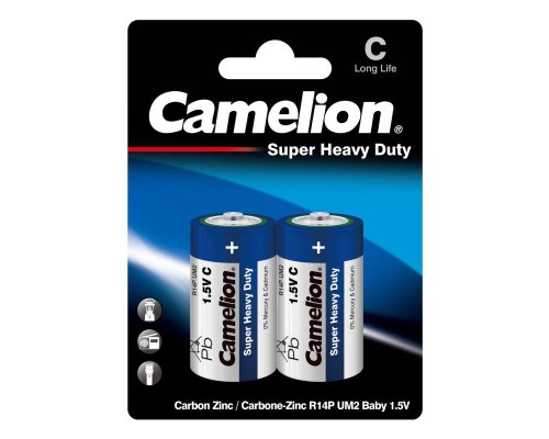 Элемент питания солевой R R14P-BP2B BL-2 син. (блист.2шт) Camelion 3216