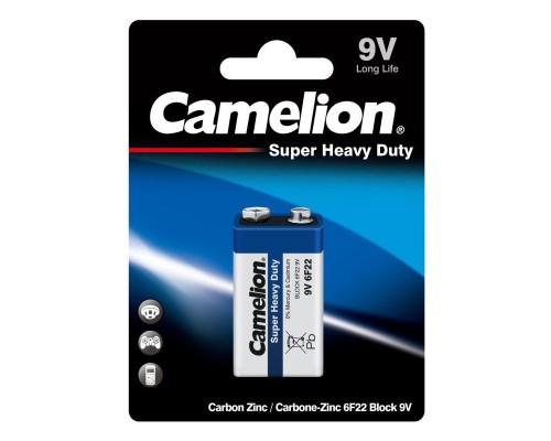 Элемент питания солевой крона 6F22-BP1B BL-1 син. (блист.1шт) Camelion 3218