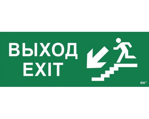 Этикетка самоклеящаяся Выход/лестница вниз/фигура ССА 1005 ИЭК LPC10-1-35-13-VLVNF