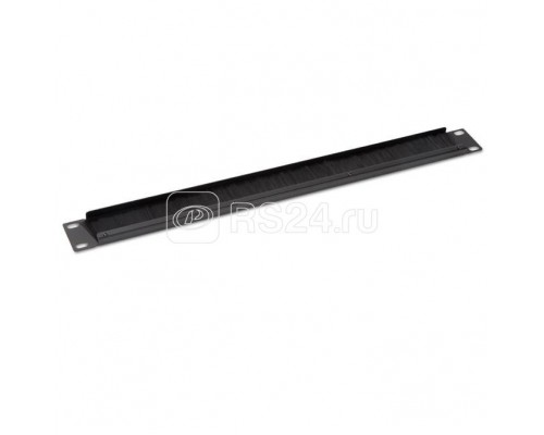 Фальш-панель BPB19-1U-RAL9005 на 1U с щеточным вводом черн. (RAL 9005) Hyperline 52601